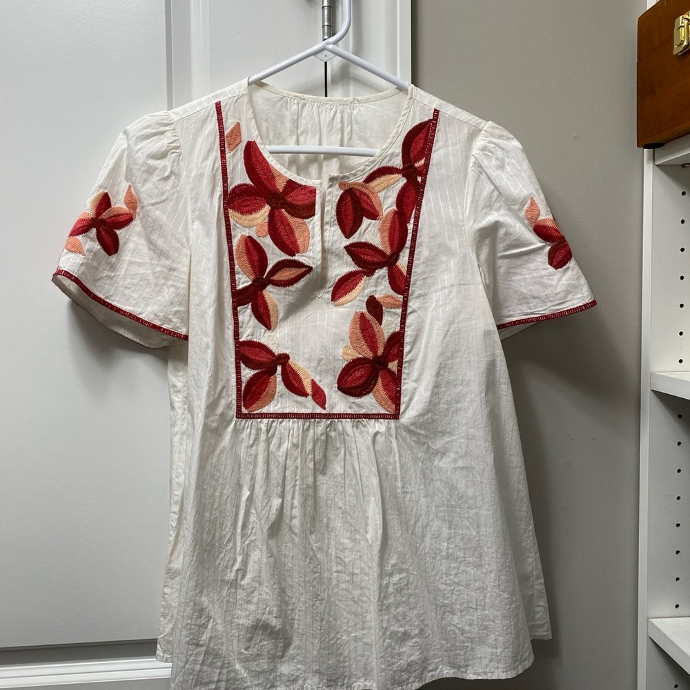 Madewell floral tunic- great condition but took Madewell tag off due to itch.-S